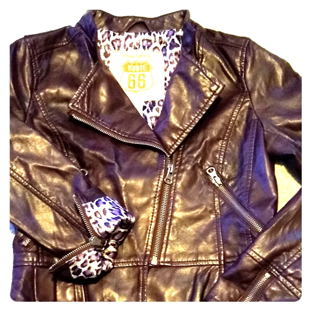 Route 66 girls faux leather jacket